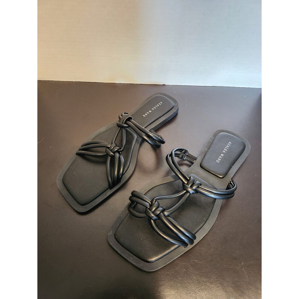Azalea Wang Flat Black Sandals Sz10